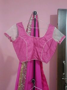 Beautiful Pink &amp; White Lehenga Choli