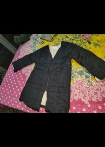 Quilted Long Jacket kids black wwinters