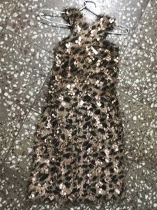 Sparkly Animal Print Mini Dress
