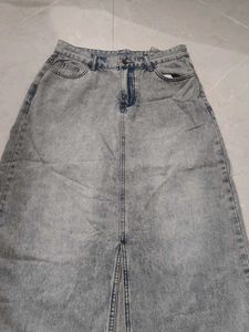 Savana Blue Denim A-Line Skirt