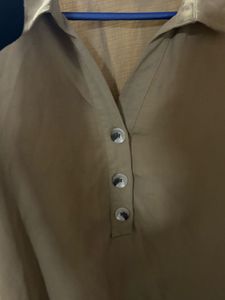 Stylish Collared Button-Up Top