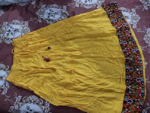 Vibrant Yellow Embroidered Ethnic Skirt