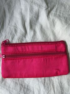 Pink &amp; Gold Patterned Zipper Pouch