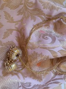 Golden Brocade Potli Bag with Tassel Drawstring –