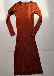 Ribbed Knit Midi Dress