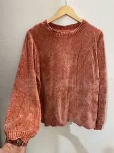 Coral Chenille Sweater
