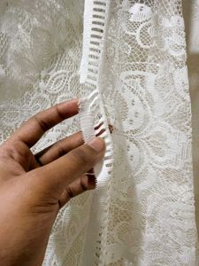 White Long Net Shrug