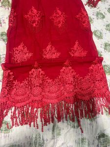 Elegant Red Embroidered Kurta