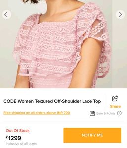 Off shoulder Lace Top