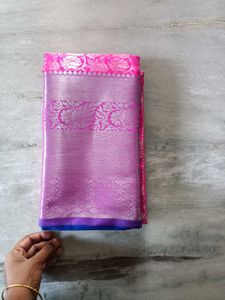 Vibrant Pink Brocade Saree