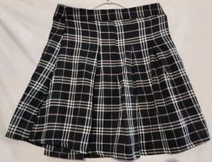 Plaid Crop Top and Pleated Skirt Set