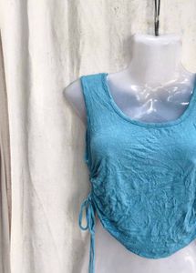 ruched sky blue top