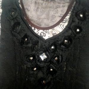 Designer Top With Attached Sweater On Front