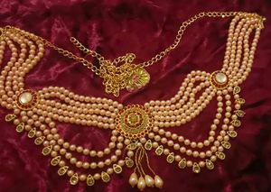 Elegant Pearl &amp; Gold Kamarbandh