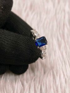 Elegant Blue Stone Ring 925 silver