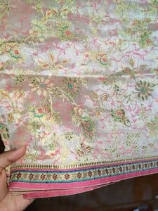 Elegant Floral metallic print Saree