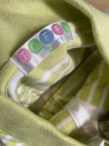 🌸 Pink &amp; Green Striped Polo t-shirt Combo Set 🌸