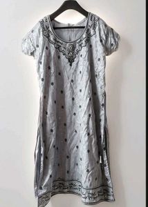 Stylish Grey Kurta with Black Salwar