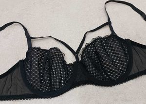 Black Polka Dot Bra 36ABC