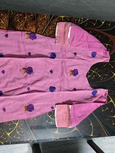 Embroidered Pink Kurti