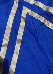 Elegant Blue &amp; Gold Ethnic Gown