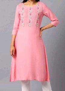 Charming Pink Embroidered Kurta