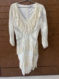 Elegant White Embroidered Gown