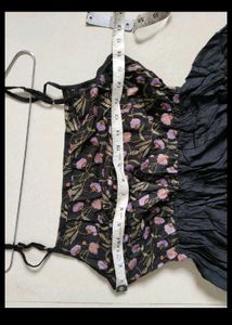 Black Floral Embroidered Midi Dress