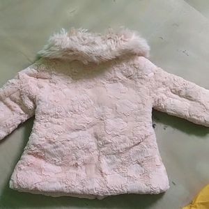 Pink Faux Fur Baby Coat