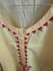Yellow Embroidered Kurta