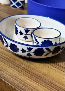 Blue Floral Serving Bowl Set Nestasia