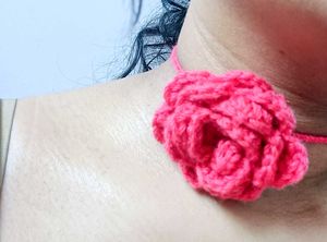 Handmade Crochet Rose necklace