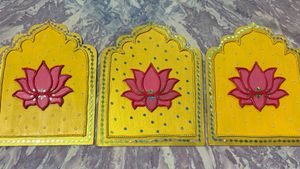 Set of 3 Lotus Wall Hangings- lippan art