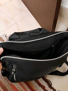 Stylish Black Faux Leather Tote Bag