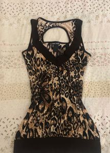 Leopard Print Cut-Out Tank