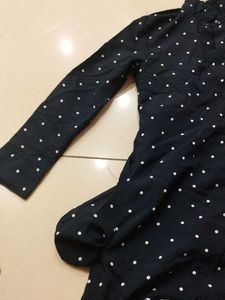 Chic Navy Polka Dot Dress