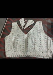 COMBO Red Embroidered Silk Blouse