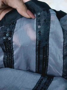 Chic Grey Striped Tunic Top