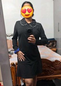 Black Dress with Jeweled Collar
