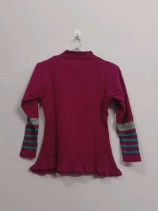 Woolen Sweater Top For College Girls