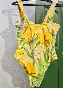 Vibrant Floral Print Swimsuit New Condition