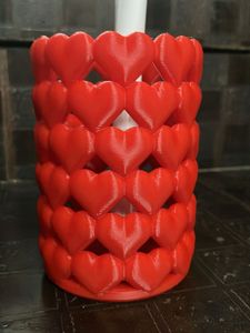 Cute Red Heart Makeup Brush Holder