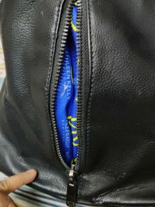 Stylish Black Leather Backpack