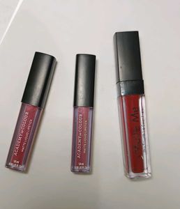 3 Lipshades combo - Red, Nude Pink, Rose  💄