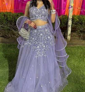 Stunning Lavender Embellished Lehenga Choli