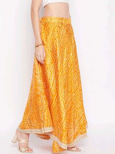 Beautiful Orange Bandhani Skirt