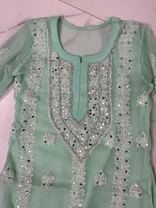 Embroidered Kurta with Palazzo Pants