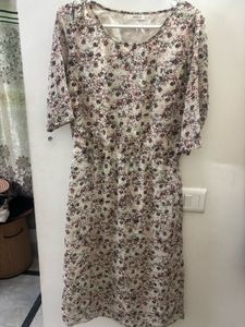 Semi Formal Floral Print Midi Dress