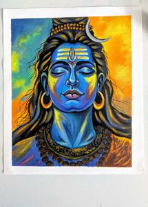 Vibrant Lord Shiva Canvas Painting