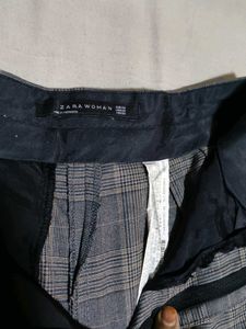 Gray Plaid Shorts set with Side Stripes